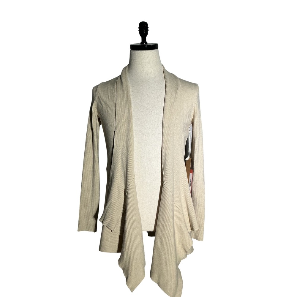 NEW Dreamers by Debut Waterfall Cardigan Layering Ribbed Open Front T3757 M
